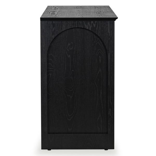 Safavieh TASHALIE 4-Door Wood Sideboard in Black – Stylish Storage Solution for Modern & Rustic Interiors SFV4209A