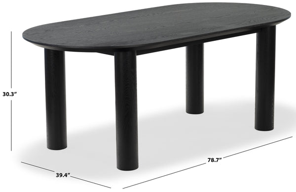 Safavieh Sofiette Wood Oval Dining Table - Elegant Design For Memorable Gatherings And Timeless Decor Style Black Wood Sfv4210a-2bx