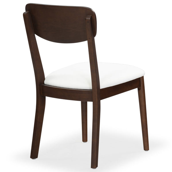 Safavieh PORTMAN Wood Dining Chair - Elegant Walnut & White Design for Modern Dining Spaces and Comfort SFV4211A-SET2
