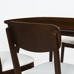 Safavieh PORTMAN Wood Dining Chair - Elegant Walnut & White Design for Modern Dining Spaces and Comfort SFV4211A-SET2
