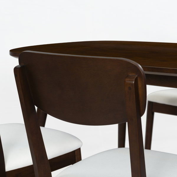 Safavieh PORTMAN Wood Dining Chair - Elegant Walnut & White Design for Modern Dining Spaces and Comfort SFV4211A-SET2