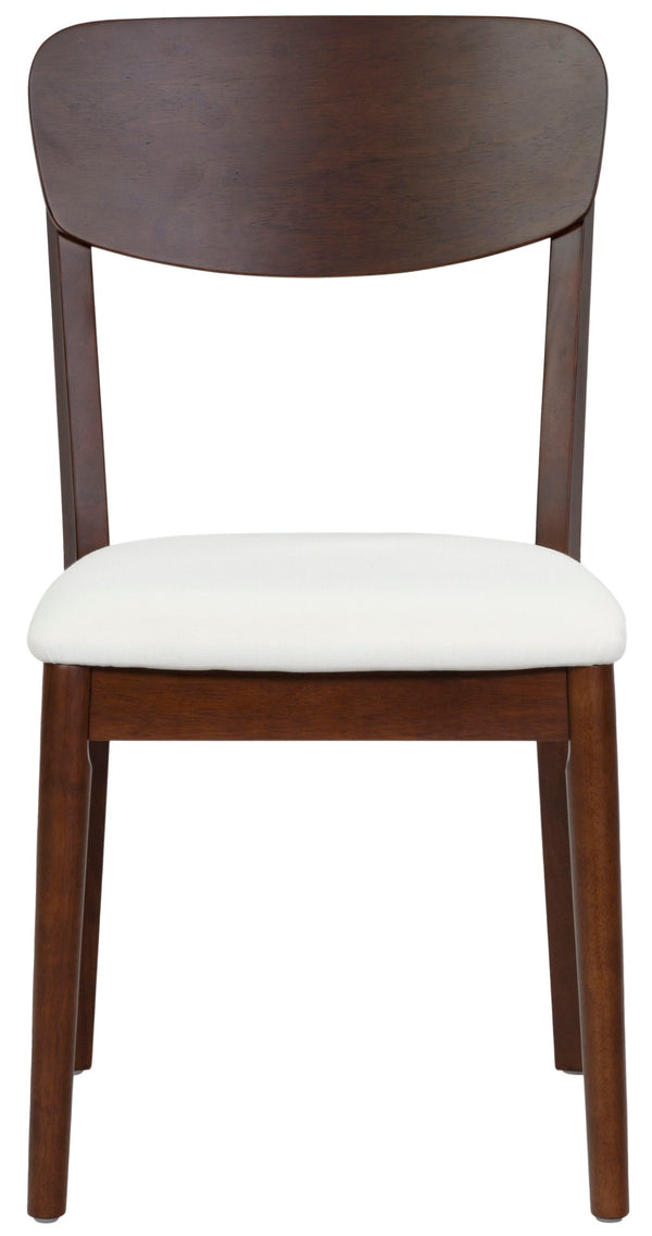 Safavieh PORTMAN Wood Dining Chair - Elegant Walnut & White Design for Modern Dining Spaces and Comfort SFV4211A-SET2