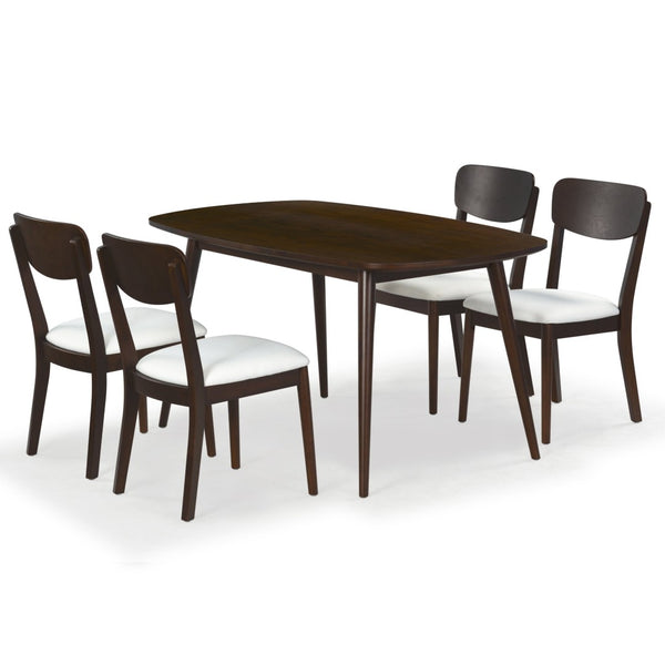 Safavieh PORTMAN Wood Dining Chair - Elegant Walnut & White Design for Modern Dining Spaces and Comfort SFV4211A-SET2