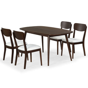 Safavieh PORTMAN Wood Dining Chair - Elegant Walnut & White Design for Modern Dining Spaces and Comfort SFV4211A-SET2