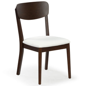 Safavieh PORTMAN Wood Dining Chair - Elegant Walnut & White Design for Modern Dining Spaces and Comfort SFV4211A-SET2