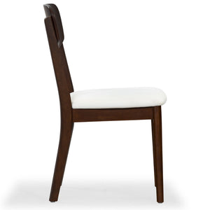 Safavieh PORTMAN Wood Dining Chair - Elegant Walnut & White Design for Modern Dining Spaces and Comfort SFV4211A-SET2