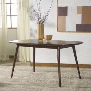 Safavieh Portman Rectangular Wood Dining Table Seats Six with Warm Walnut Grain Finish SFV4212A