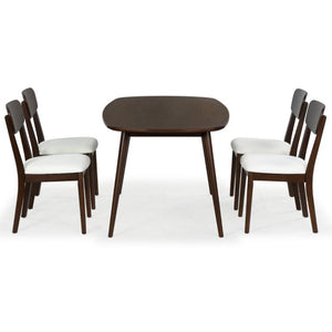 Safavieh Portman Rectangular Wood Dining Table Seats Six with Warm Walnut Grain Finish SFV4212A