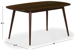 Safavieh Portman Rectangular Wood Dining Table Seats Six with Warm Walnut Grain Finish SFV4212A