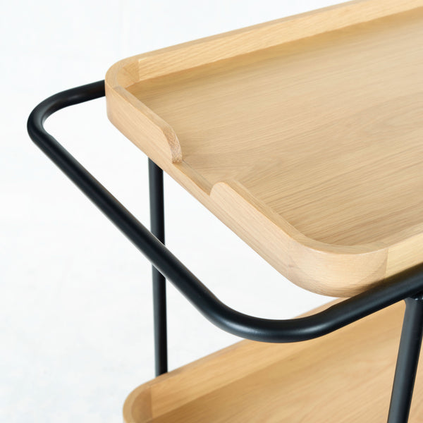 Safavieh Malek Wood And Metal 2 Shelf Bar Cart – Stylish, Durable Design For Effortless Entertaining At Home Natural ,Black Wood ,Metal Sfv4213a