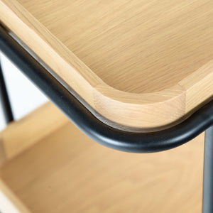 Safavieh Malek Wood And Metal 2 Shelf Bar Cart – Stylish, Durable Design For Effortless Entertaining At Home Natural ,Black Wood ,Metal Sfv4213a