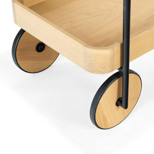 Safavieh Malek Wood And Metal 2 Shelf Bar Cart – Stylish, Durable Design For Effortless Entertaining At Home Natural ,Black Wood ,Metal Sfv4213a