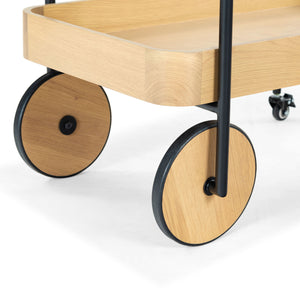 Safavieh Malek Wood And Metal 2 Shelf Bar Cart – Stylish, Durable Design For Effortless Entertaining At Home Natural ,Black Wood ,Metal Sfv4213a