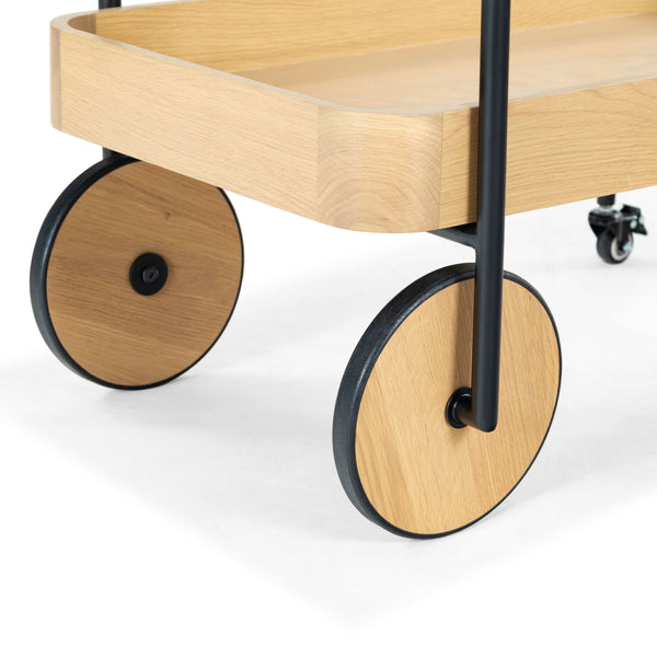 Safavieh Malek Wood And Metal 2 Shelf Bar Cart – Stylish, Durable Design For Effortless Entertaining At Home Natural ,Black Wood ,Metal Sfv4213a