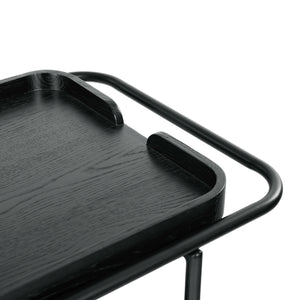 Safavieh Malek Wood And Metal 2 Shelf Bar Cart – Stylish, Durable Design For Effortless Entertaining At Home Black Wood ,Metal Sfv4213b