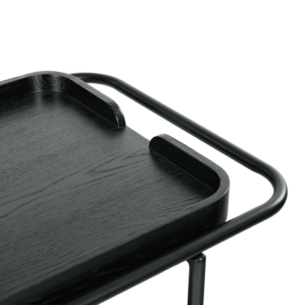 Safavieh Malek Wood And Metal 2 Shelf Bar Cart – Stylish, Durable Design For Effortless Entertaining At Home Black Wood ,Metal Sfv4213b