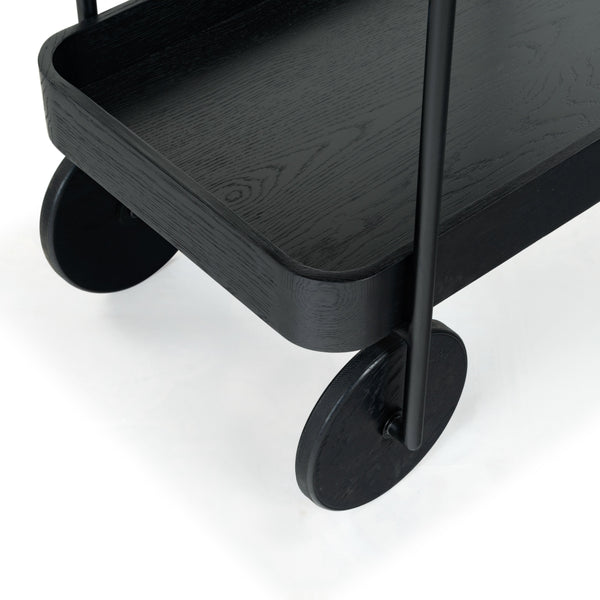 Safavieh Malek Wood And Metal 2 Shelf Bar Cart – Stylish, Durable Design For Effortless Entertaining At Home Black Wood ,Metal Sfv4213b