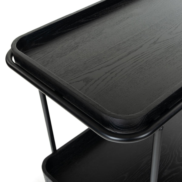 Safavieh Malek Wood And Metal 2 Shelf Bar Cart – Stylish, Durable Design For Effortless Entertaining At Home Black Wood ,Metal Sfv4213b