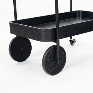 Safavieh Malek Wood And Metal 2 Shelf Bar Cart – Stylish, Durable Design For Effortless Entertaining At Home Black Wood ,Metal Sfv4213b