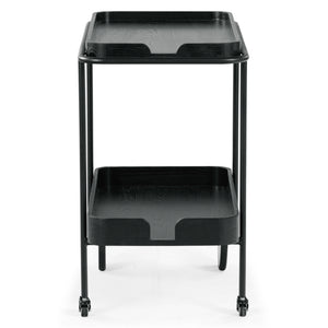 Safavieh Malek Wood And Metal 2 Shelf Bar Cart – Stylish, Durable Design For Effortless Entertaining At Home Black Wood ,Metal Sfv4213b