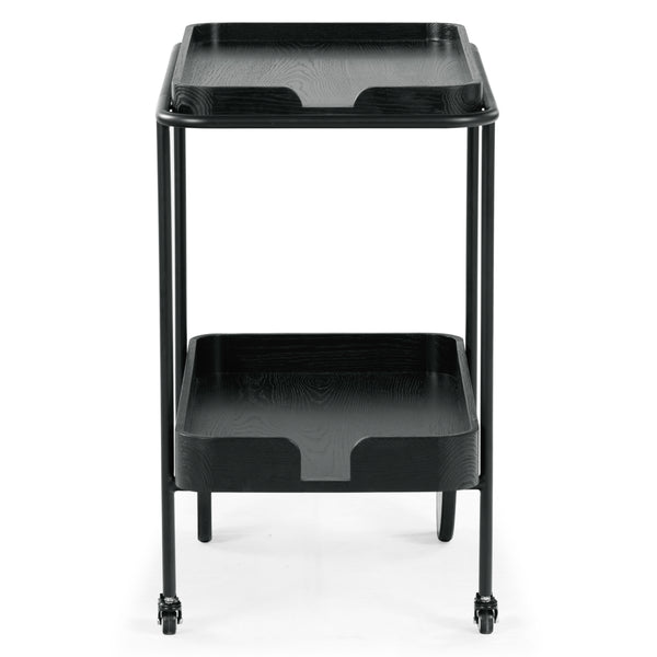 Safavieh Malek Wood And Metal 2 Shelf Bar Cart – Stylish, Durable Design For Effortless Entertaining At Home Black Wood ,Metal Sfv4213b