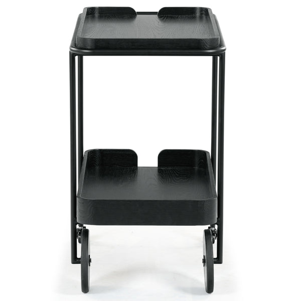 Safavieh Malek Wood And Metal 2 Shelf Bar Cart – Stylish, Durable Design For Effortless Entertaining At Home Black Wood ,Metal Sfv4213b