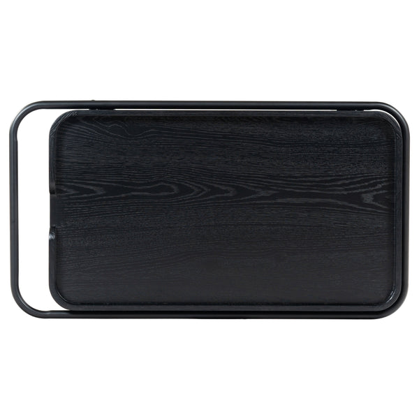 Safavieh Malek Wood And Metal 2 Shelf Bar Cart – Stylish, Durable Design For Effortless Entertaining At Home Black Wood ,Metal Sfv4213b