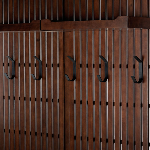 Safavieh Petrabella Wood Hall Tree With Bench – Elegant Walnut & Black Design For Stylish Entryway Storage Walnut ,Black Wood ,Metal Sfv4214a