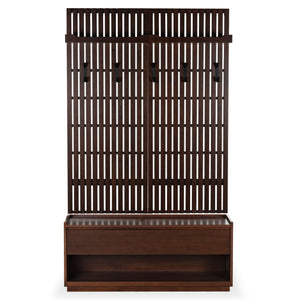 Safavieh Petrabella Wood Hall Tree With Bench – Elegant Walnut & Black Design For Stylish Entryway Storage Walnut ,Black Wood ,Metal Sfv4214a