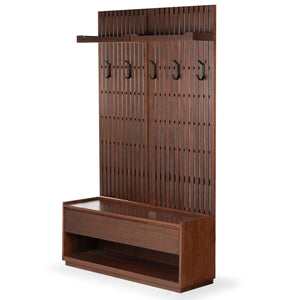 Safavieh Petrabella Wood Hall Tree With Bench – Elegant Walnut & Black Design For Stylish Entryway Storage Walnut ,Black Wood ,Metal Sfv4214a