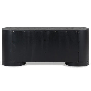 Safavieh JESBELINA Oval 4-Door Sideboard - Modern Wood Storage Solution for Dining and Living Spaces Black SFV4215A