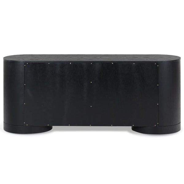 Safavieh JESBELINA Oval 4-Door Sideboard - Modern Wood Storage Solution for Dining and Living Spaces Black SFV4215A
