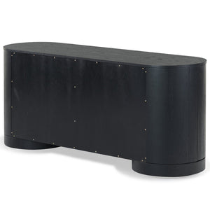 Safavieh JESBELINA Oval 4-Door Sideboard - Modern Wood Storage Solution for Dining and Living Spaces Black SFV4215A