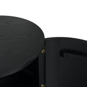 Safavieh JESBELINA Oval 4-Door Sideboard - Modern Wood Storage Solution for Dining and Living Spaces Black SFV4215A