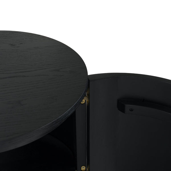 Safavieh JESBELINA Oval 4-Door Sideboard - Modern Wood Storage Solution for Dining and Living Spaces Black SFV4215A