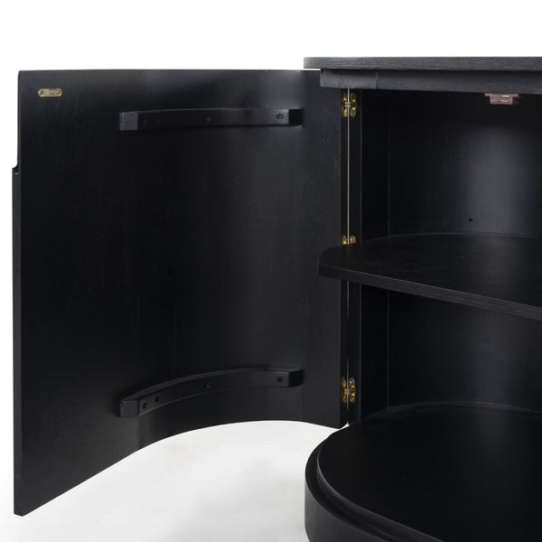 Safavieh JESBELINA Oval 4-Door Sideboard - Modern Wood Storage Solution for Dining and Living Spaces Black SFV4215A