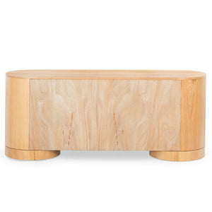 Safavieh JESBELINA Oval 4-Door Sideboard - Modern Wood Storage Solution for Dining and Living Spaces Natural SFV4215B