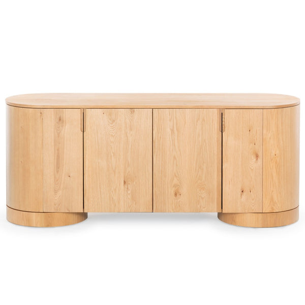 Safavieh JESBELINA Oval 4-Door Sideboard - Modern Wood Storage Solution for Dining and Living Spaces Natural SFV4215B