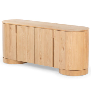 Safavieh JESBELINA Oval 4-Door Sideboard - Modern Wood Storage Solution for Dining and Living Spaces Natural SFV4215B