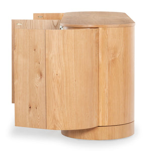 Safavieh JESBELINA Oval 4-Door Sideboard - Modern Wood Storage Solution for Dining and Living Spaces Natural SFV4215B