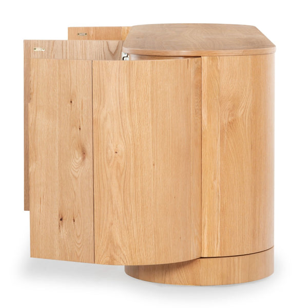 Safavieh JESBELINA Oval 4-Door Sideboard - Modern Wood Storage Solution for Dining and Living Spaces Natural SFV4215B