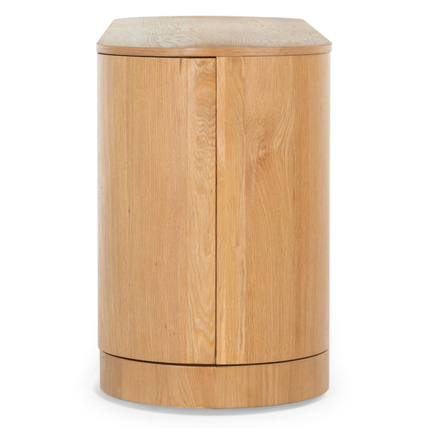 Safavieh JESBELINA Oval 4-Door Sideboard - Modern Wood Storage Solution for Dining and Living Spaces Natural SFV4215B