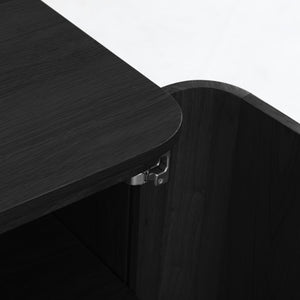 Safavieh Liadonna 4 Door Wood Sideboard - Elegant Storage Solution For Contemporary And Traditional Spaces Black Wood Sfv4216a