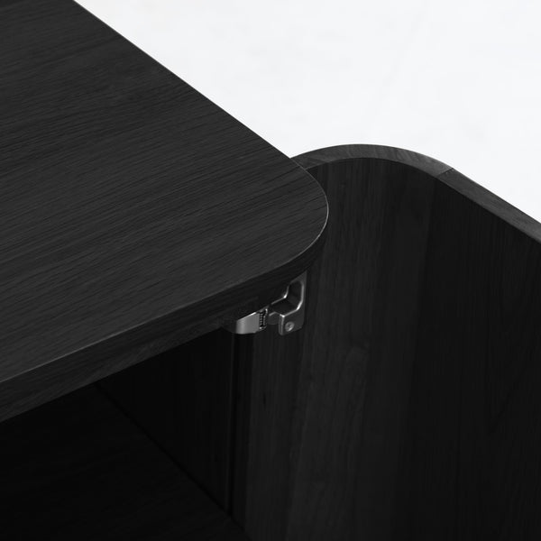 Safavieh Liadonna 4 Door Wood Sideboard - Elegant Storage Solution For Contemporary And Traditional Spaces Black Wood Sfv4216a