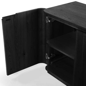 Safavieh Liadonna 4 Door Wood Sideboard - Elegant Storage Solution For Contemporary And Traditional Spaces Black Wood Sfv4216a