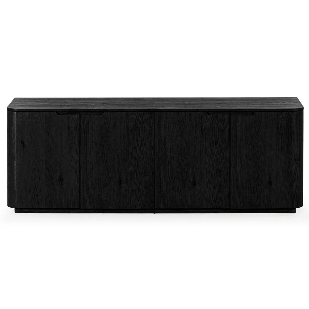 Safavieh LIADONNA 4-Door Wood Sideboard and TV Stand – Elegant Storage Solution for Living and Dining Spaces Black SFV4216A