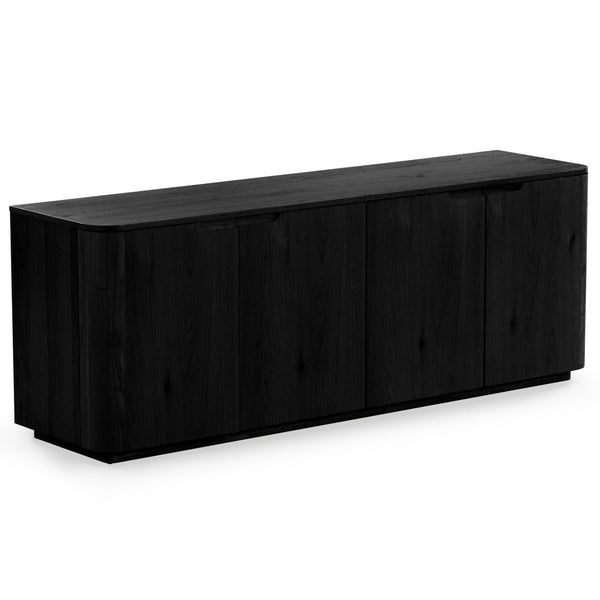 Safavieh LIADONNA 4-Door Wood Sideboard and TV Stand – Elegant Storage Solution for Living and Dining Spaces Black SFV4216A