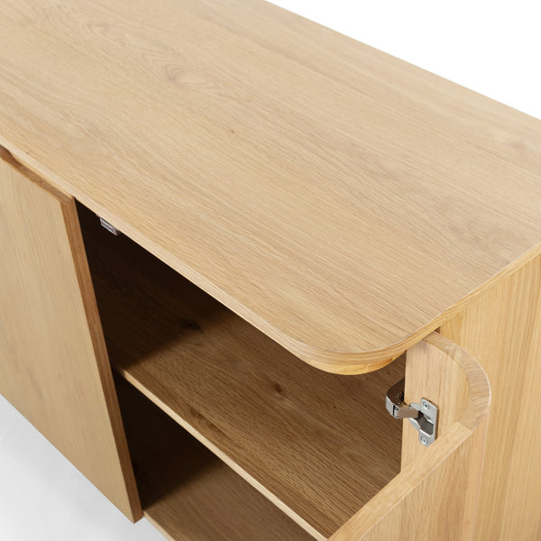 Safavieh Liadonna 4 Door Wood Sideboard - Elegant Storage Solution For Contemporary And Traditional Spaces Natural Wood Sfv4216b