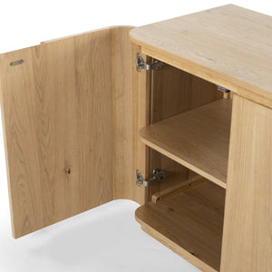 Safavieh Liadonna 4 Door Wood Sideboard - Elegant Storage Solution For Contemporary And Traditional Spaces Natural Wood Sfv4216b