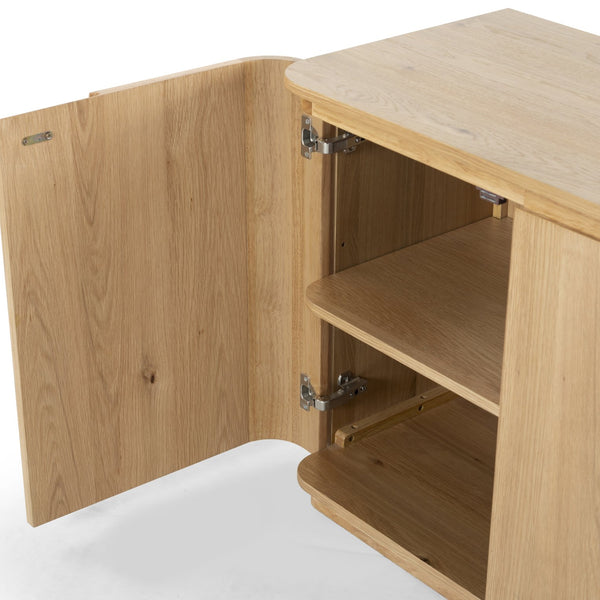 Safavieh Liadonna 4 Door Wood Sideboard - Elegant Storage Solution For Contemporary And Traditional Spaces Natural Wood Sfv4216b